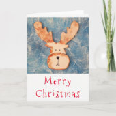Hirschkopf Blue Winter Ice Frohe Weihnachten (Vorderseite)