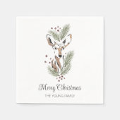 Hirschkopf botanische Weihnachten Personalisiert Serviette (Vorderseite)