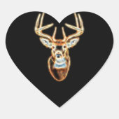 Hirschkopf Energie Geist Herz-Aufkleber (Vorderseite)