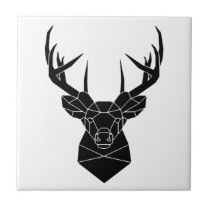 Hirschkopf Geometric ai File Deer Silhouette Stag  Fliese
