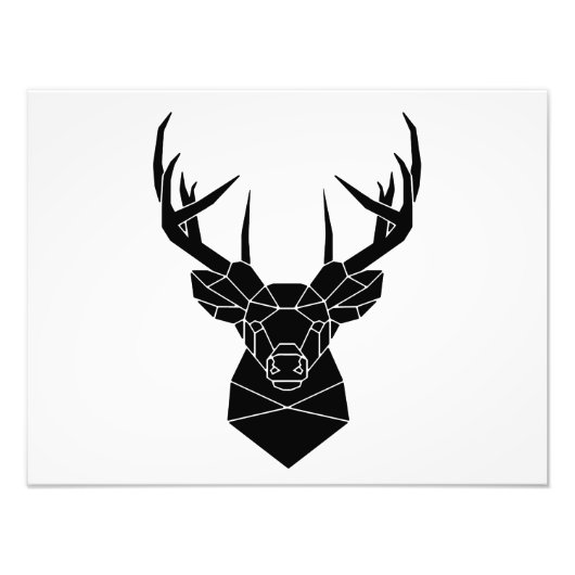 Hirschkopf Geometric ai File Deer Silhouette Stag  Fotodruck (Vorne)