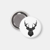 Hirschkopf Geometric ai File Deer Silhouette Stag  Magnet (Vorderseite/Rückseite)