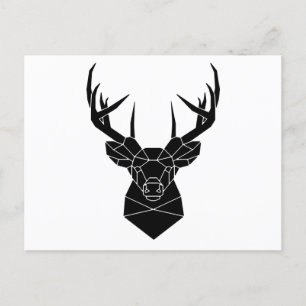 Hirschkopf Geometric ai File Deer Silhouette Stag Postkarte