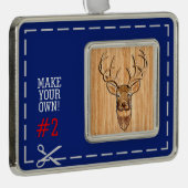 Hirschkopf-Holzkörnstil Rahmen-Ornament Silber (Rechts)