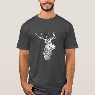 Hirschkopf im Vintage-Stil Jagd-Thema T-Shirt