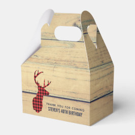 Hirschkopf mit Antlern auf Imitaten Holz Geschenkschachtel