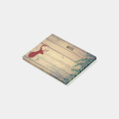 Hirschkopf mit Antlern auf Imitaten Holz Post-it Klebezettel (angewinkelt)