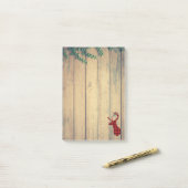 Hirschkopf mit Antlern auf Imitaten Holz Post-it Klebezettel (Auf Schreibtisch)