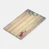 Hirschkopf mit Antlern auf Imitaten Holz Post-it Klebezettel (angewinkelt)