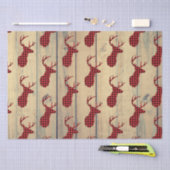 Hirschkopf mit Antlern auf Imitaten Holz Seidenpapier (Handwerk)