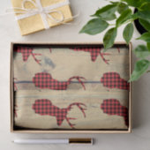 Hirschkopf mit Antlern auf Imitaten Holz Seidenpapier (Geschenk)