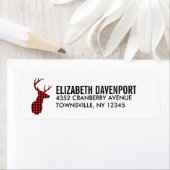 Hirschkopf mit Antlern - Rustikal rot Kariert (Insitu)