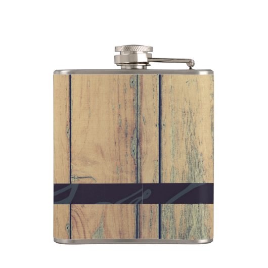 Hirschkopf mit Antlern - Rustikal rot Kariert Flachmann (Rückseite)