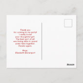 Hirschkopf mit Antlers Red Kariert Rustic Danke Postkarte (Rückseite)