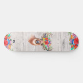 Hirschkopf mit Blume D-Markenbezeichnung Skateboard (Horizontal)