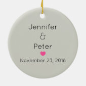 Hirschkopf mit Blume und Bergen Hochzeiten Keramik Ornament (Hinten)