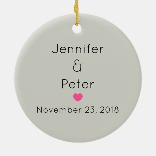 Hirschkopf mit Blume und Bergen Hochzeiten Keramik Ornament (Hinten)