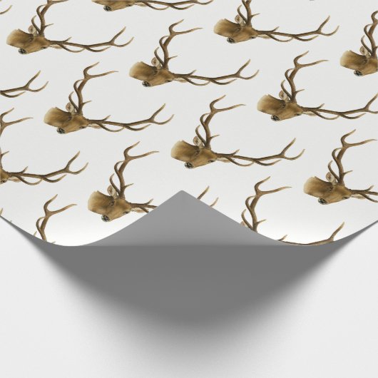 Hirschkopf mit großen Antlern #1 Geschenkpapier (Ecke)