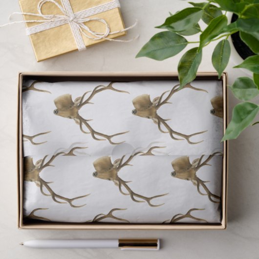 Hirschkopf mit großen Antlern #1 Seidenpapier (Geschenk)