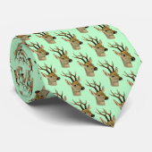 Hirschkopf mit kleinen Antlern #1 Minze Krawatte (Gerollt)