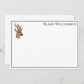 Hirschkopf mit kleinen Antlern #1 Mitteilungskarte (Vorne/Hinten)