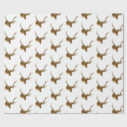 Hirschkopf mit mittleren Antlern #1 Geschenkpapier (Flach)