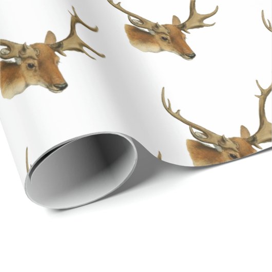 Hirschkopf mit mittleren Antlern #1 Geschenkpapier (Rolleneckpunkt)