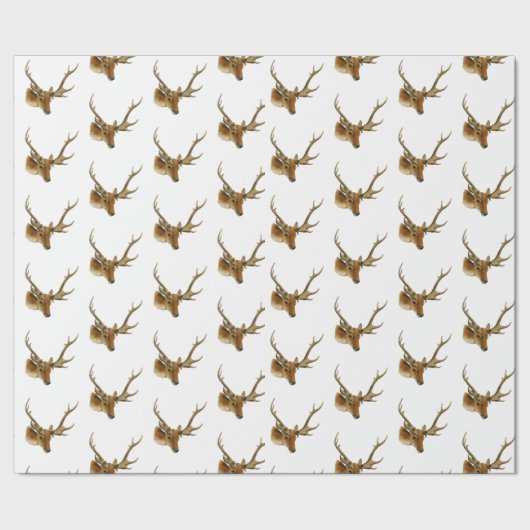 Hirschkopf mit mittleren Antlern #1 Geschenkpapier (Saum)
