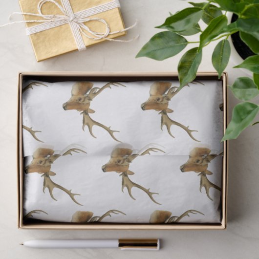 Hirschkopf mit mittleren Antlern #1 Seidenpapier (Geschenk)