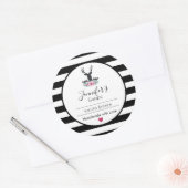 Hirschkopf mit rosa Blume & Gebirge Seife/Kerze Runder Aufkleber (Umschlag)