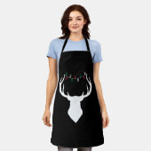 Hirschkopf mit Weihnachtslicht auf Antlern Schürze (Getragen)