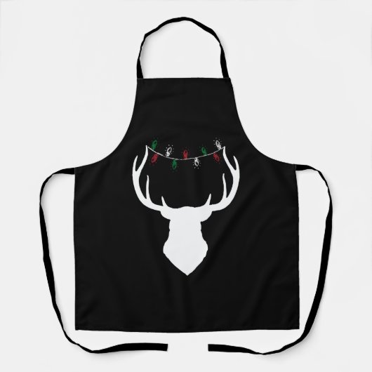 Hirschkopf mit Weihnachtslicht auf Antlern Schürze (Vorderseite)