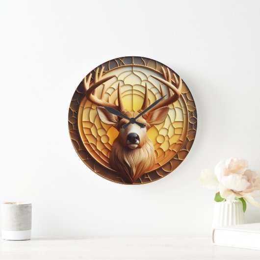 Hirschkopf Nah Große Wanduhr (Zuhause)