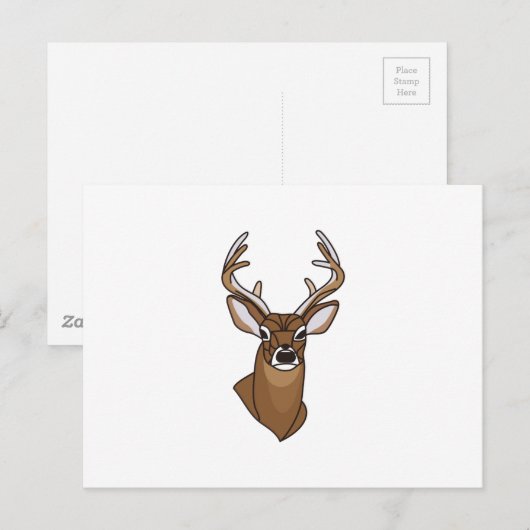 Hirschkopf Postkarte (Vorne/Hinten)