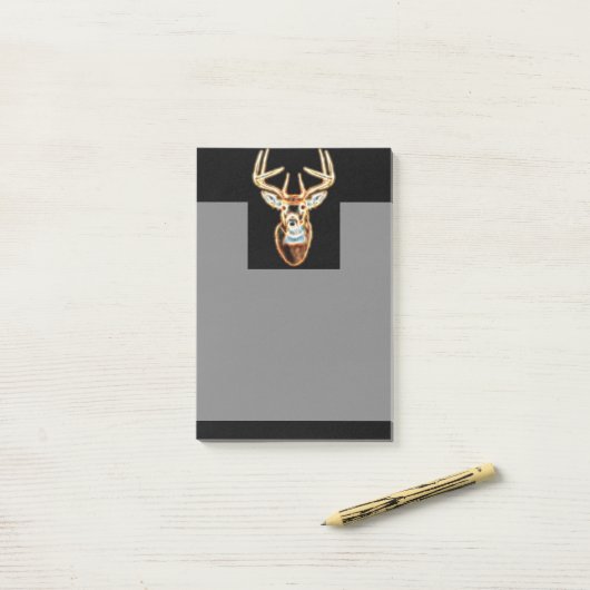 Hirschkopf reiner Energie Geist Post-it Klebezettel (Auf Schreibtisch)