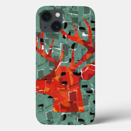 Hirschkopf-Silhouette-Mosaik Case-Mate iPhone Hülle (Rückseite)