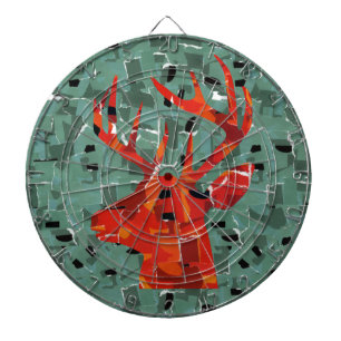 Hirschkopf-Silhouette-Mosaik Dartscheibe
