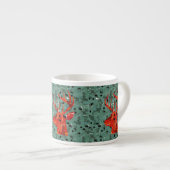 Hirschkopf-Silhouette-Mosaik Espressotasse (Vorderseite Rechts)