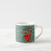 Hirschkopf-Silhouette-Mosaik Espressotasse (Rechts)