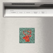 Hirschkopf-Silhouette-Mosaik Magnet (In Situ (Geschirrspüler))