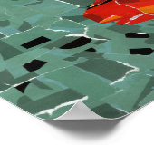 Hirschkopf-Silhouette-Mosaik Poster (Ecke)