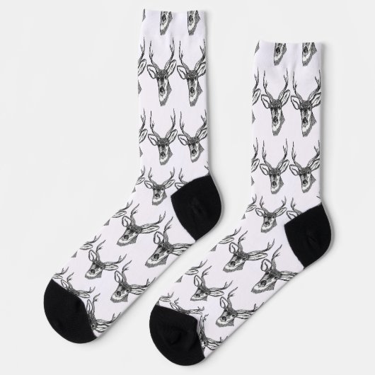 Hirschkopf Socken (Linkes Detail)