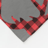 Hirschkopfanhänger Muster Buffalo Kariertes Monogr Fleecedecke (Ecke)