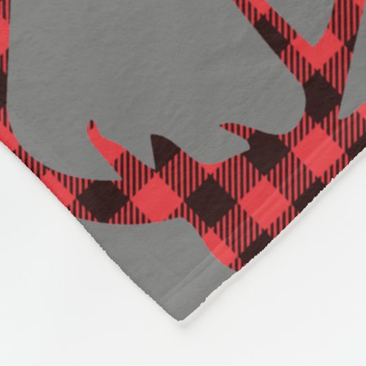 Hirschkopfanhänger Muster Buffalo Kariertes Monogr Fleecedecke (Ecke)