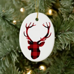 Hirschkopfbüffel Keramik Ornament