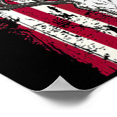 Hirschkopfschädel Jagd Amerikanische Flagge Poster (Ecke)