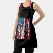 Hirschkopfschädel Jagd Amerikanische Flagge Schürze (InSitu)