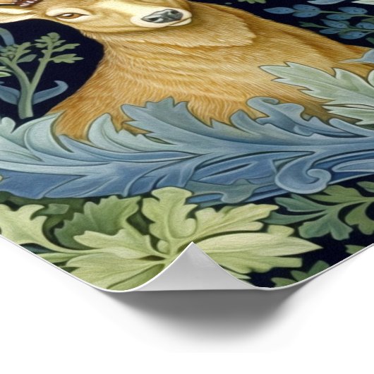 Hirschkunst im Jugendstil Poster (Ecke)