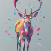 Hirschkunst Pop Aufkleber (Vorderseite)