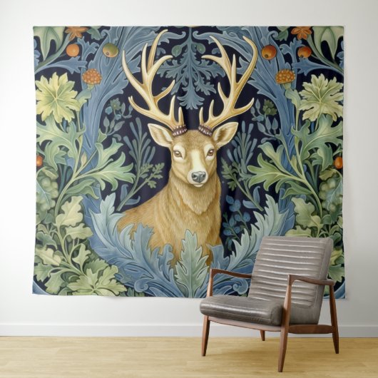 Hirschkunstnouveau Wandteppich (Beispiel (Horizontal))